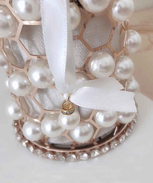 Jasmine Grandiflorum（ジャスミングランディフローラム）の「パール×ビジューキラキラハンドバッグ（ハンドバッグ・レディース・ブラック/ベージュ・FREE）」の15枚目の写真