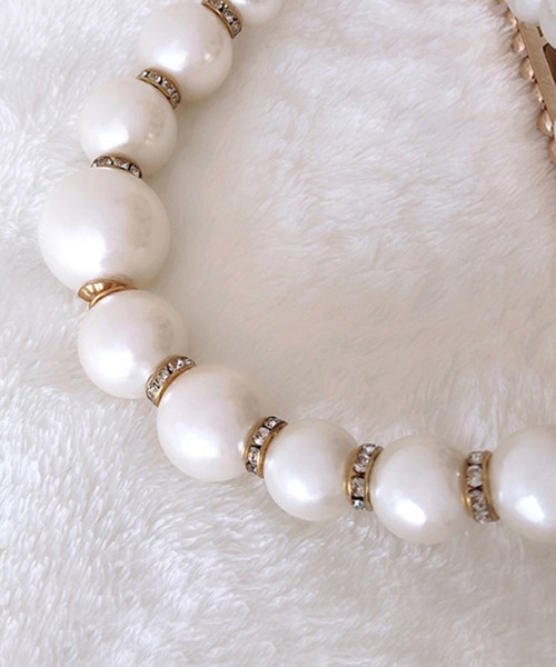 Jasmine Grandiflorum（ジャスミングランディフローラム）の「パール×ビジューキラキラハンドバッグ（ハンドバッグ・レディース・ブラック/ベージュ・FREE）」の18枚目の写真