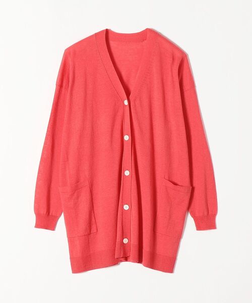 SHIPS any（シップス エニィ）の「SHIPS any: リネン ミックス Vネック カーディガン〈抗菌防臭〉◇（カーディガン/ボレロ・レディース・ナチュラル/ブラウン/ピンク/ネイビー・ONE SIZE）」の12枚目の写真