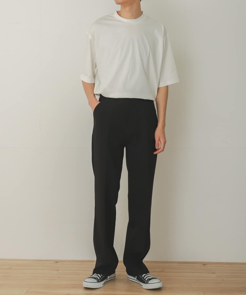 SENSE OF PLACE by URBAN RESEARCH（センスオブプレイスバイアーバンリサーチ）の「『WEB限定』セルフカットストレートパンツ（スラックス・メンズ・ブラック/ベージュ・MEDIUM/LARGE）」の6枚目の写真
