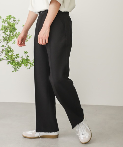 SENSE OF PLACE by URBAN RESEARCH（センスオブプレイスバイアーバンリサーチ）の「『WEB限定』セルフカットストレートパンツ（スラックス・メンズ・ブラック/ベージュ・MEDIUM/LARGE）」の12枚目の写真