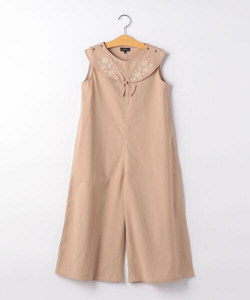 green label relaxing（グリーンレーベルリラクシング）の「【キッズ】TJ GLR 刺繍サロペット（つなぎ/オールインワン・キッズ・モカ/オリーブ・115cm/105cm/125cm/135cm）」の2枚目の写真