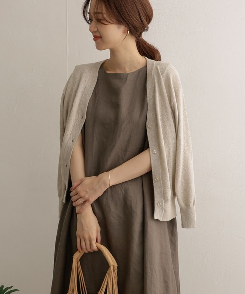 URBAN RESEARCH DOORS - 【えな】ローゲージショートカーディガン ●DOORS  GREEN URBAN RESEARCH DOORS（アーバンリサーチドアーズ）の