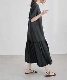 裾ティアード半袖ワンピース 大きいサイズ