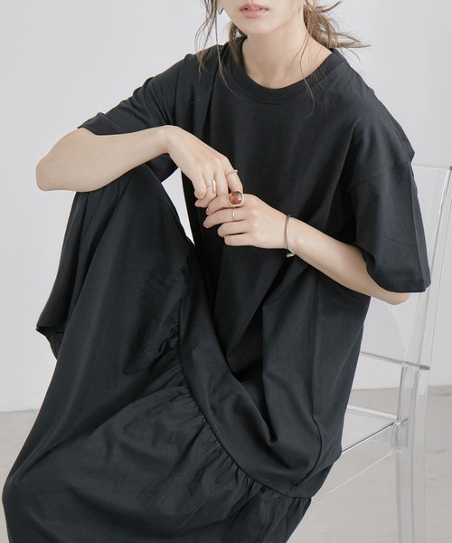 新品未使用タグ付き⭐︎Breeze Cool ティアード 半袖ワンピース size SHORTあり］Breeze Cool ティアード ワンピース
