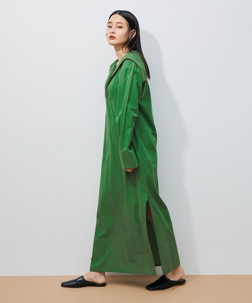 ADAM ET ROPE'（アダムエロペ）の「【P.Le Moult】Sailor Long Shirt（ワンピース・レディース・ダークグリーン/ネイビー・2）」の6枚目の写真