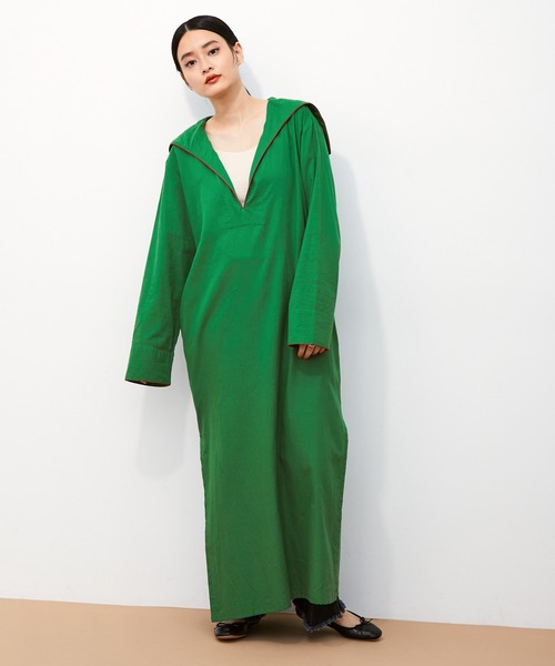 ADAM ET ROPE'（アダムエロペ）の「【P.Le Moult】Sailor Long Shirt（ワンピース・レディース・ダークグリーン/ネイビー・2）」の22枚目の写真