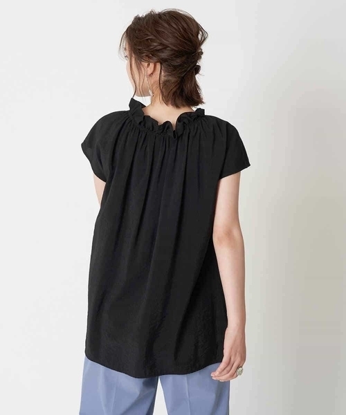 a.v.v（アーヴェヴェ）の「2WAYフリルスタンドカラーブラウス（シャツ/ブラウス・レディース・ホワイト/ブラック・36/40/38/42/34）」の4枚目の写真