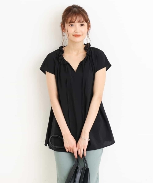 a.v.v（アーヴェヴェ）の「2WAYフリルスタンドカラーブラウス（シャツ/ブラウス・レディース・ホワイト/ブラック・36/40/38/42/34）」の8枚目の写真