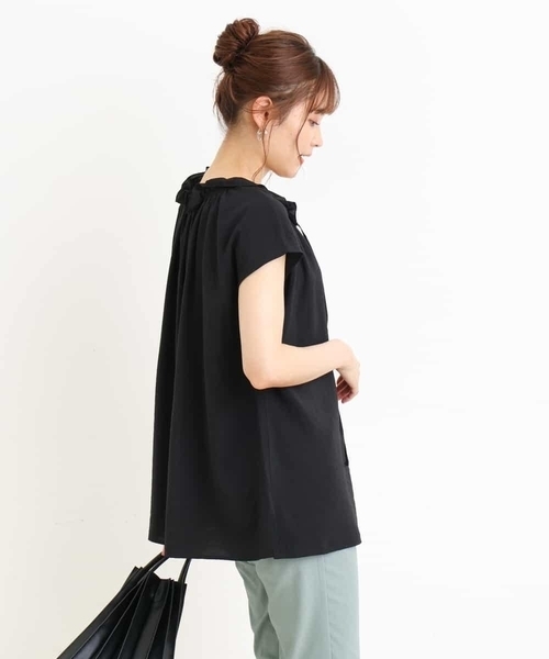 a.v.v（アーヴェヴェ）の「2WAYフリルスタンドカラーブラウス（シャツ/ブラウス・レディース・ホワイト/ブラック・36/40/38/42/34）」の9枚目の写真