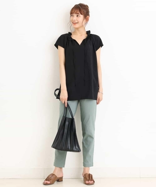 a.v.v（アーヴェヴェ）の「2WAYフリルスタンドカラーブラウス（シャツ/ブラウス・レディース・ホワイト/ブラック・36/40/38/42/34）」の11枚目の写真