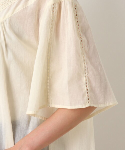 SHOO・LA・RUE（シューラルー）の「◆【INDIA】V切替レースブラウス（シャツ/ブラウス・レディース・ダークブラウン/ブルー/ホワイト系・02/03/04）」の8枚目の写真