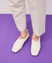 ADAM ET ROPE' | レザーシャーリングフラット(バレエシューズ)