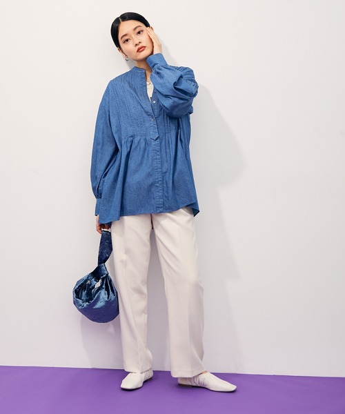 ADAM ET ROPE'（アダムエロペ）の「レザーシャーリングフラット（バレエシューズ・レディース・ホワイト/ブラック・23.5cm/24.0cm/24.5cm/23.0cm）」の14枚目の写真