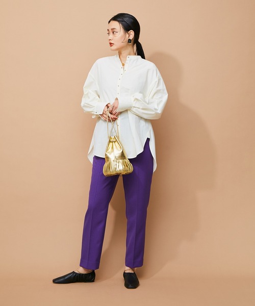 ADAM ET ROPE'（アダムエロペ）の「レザーシャーリングフラット（バレエシューズ・レディース・ホワイト/ブラック・23.5cm/24.0cm/24.5cm/23.0cm）」の4枚目の写真