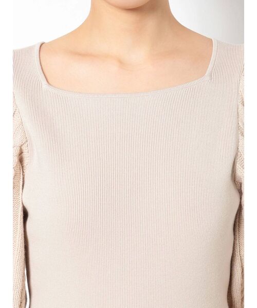 LAGUNAMOON（ラグナムーン）の「ケーブルスリーブスクエアニットプルオーバー（ニット/セーター・レディース・アイボリー/ブラック/パープル・FREE）」の14枚目の写真