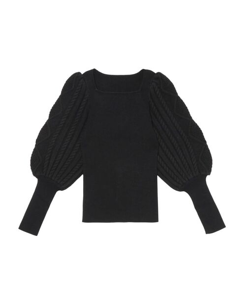 LAGUNAMOON（ラグナムーン）の「ケーブルスリーブスクエアニットプルオーバー（ニット/セーター・レディース・アイボリー/ブラック/パープル・FREE）」の16枚目の写真