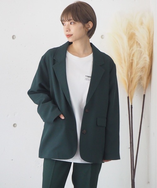 tiptop（ティップトップ）の「【2サイズ展開】 テーラードジャケット【web限定Sサイズ・セットアップ対応】（テーラードジャケット・レディース・ブラック/ブルー/グリーン/アイボリー/A・S/M）」の3枚目の写真