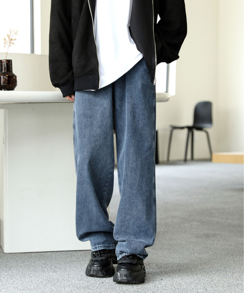 neos(ネオス)の「【neos -addictive design-】ルーズシルエット ビンテージウライク オーバーダイ デニム ワイドパンツ(デニムパンツ・メンズ・グレー/サックスブルー/ブルー/ブラック/ブルー系その他・MEDIUM/LARGE/X-LARGE)」の22枚目の写真