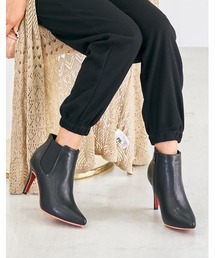 Mafmof(マフモフ) レッドソールポインテッドトゥサイドゴアヒール ブーツ