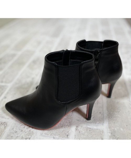 Mafmof（マフモフ）の「Mafmof(マフモフ) レッドソールポインテッドトゥサイドゴアヒール ブーツ（ブーツ・レディース・ブラック系その他/ブラック・M/LL/L/S）」の8枚目の写真