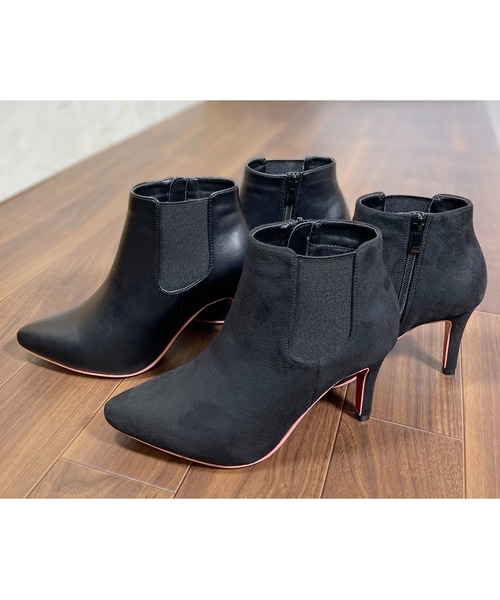 Mafmof（マフモフ）の「Mafmof(マフモフ) レッドソールポインテッドトゥサイドゴアヒール ブーツ（ブーツ・レディース・ブラック系その他/ブラック・M/LL/L/S）」の7枚目の写真