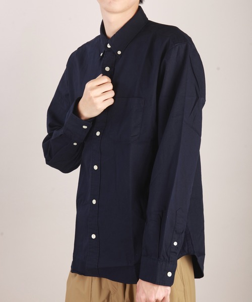 WESTSEA（ウエストシー）の「日本製　長袖ボタンダウンオックスフォードシャツ ルーズシルエット（シャツ/ブラウス・メンズ・ホワイト/ネイビー/グリーン/ベージュ/ピンク/サックスブルー/グレー/ブルー/チャコール/ブルー系その他・L/M/XL）」の6枚目の写真
