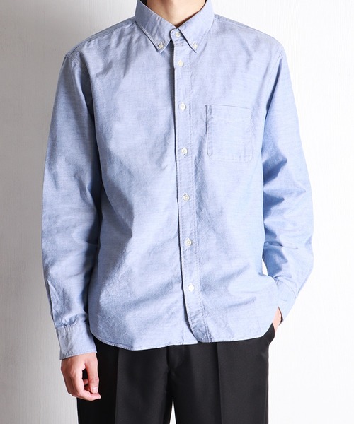 WESTSEA（ウエストシー）の「日本製　長袖ボタンダウンオックスフォードシャツ ルーズシルエット（シャツ/ブラウス・メンズ・ホワイト/ネイビー/グリーン/ベージュ/ピンク/サックスブルー/グレー/ブルー/チャコール/ブルー系その他・L/M/XL）」の8枚目の写真