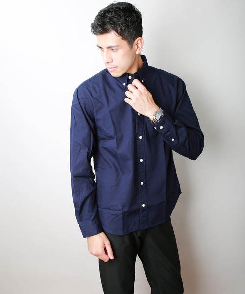 WESTSEA（ウエストシー）の「日本製　長袖ボタンダウンオックスフォードシャツ ルーズシルエット（シャツ/ブラウス・メンズ・ホワイト/ネイビー/グリーン/ベージュ/ピンク/サックスブルー/グレー/ブルー/チャコール/ブルー系その他・L/M/XL）」の14枚目の写真