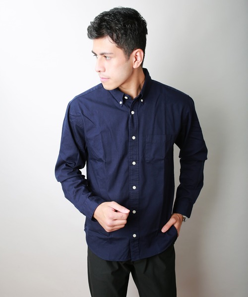 WESTSEA（ウエストシー）の「日本製　長袖ボタンダウンオックスフォードシャツ ルーズシルエット（シャツ/ブラウス・メンズ・ホワイト/ネイビー/グリーン/ベージュ/ピンク/サックスブルー/グレー/ブルー/チャコール/ブルー系その他・L/M/XL）」の16枚目の写真