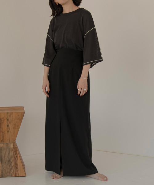 lawgy（ラウジー）の「slit simple tight skirt（スカート・レディース・ブラック・FREE）」の2枚目の写真