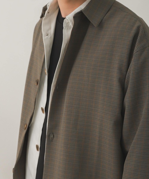 SENSE OF PLACE by URBAN RESEARCH（センスオブプレイスバイアーバンリサーチ）の「【セットアップ対応】チェックルーズシャツ（シャツ/ブラウス・メンズ・ベージュ/ベージュ系その他・LARGE/MEDIUM）」の2枚目の写真