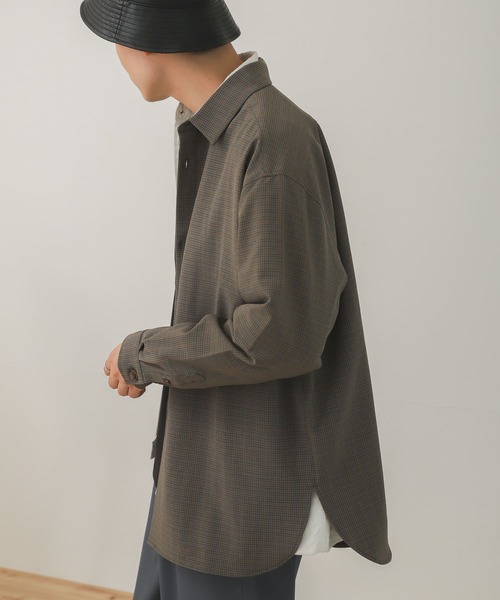 SENSE OF PLACE by URBAN RESEARCH（センスオブプレイスバイアーバンリサーチ）の「【セットアップ対応】チェックルーズシャツ（シャツ/ブラウス・メンズ・ベージュ/ベージュ系その他・LARGE/MEDIUM）」の3枚目の写真