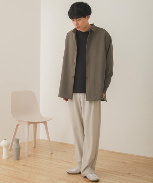 SENSE OF PLACE by URBAN RESEARCH（センスオブプレイスバイアーバンリサーチ）の「【セットアップ対応】チェックルーズシャツ（シャツ/ブラウス・メンズ・ベージュ/ベージュ系その他・LARGE/MEDIUM）」の6枚目の写真