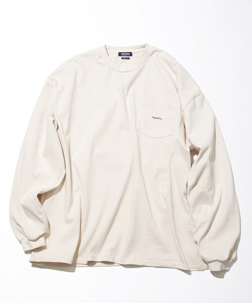 NAUTICA（ノーティカ）の「NAUTICA/ノーティカ “TOO HEAVY” Pocket L/S Tee/トゥーヘヴィーポケットロングスリーブTシャツ（Tシャツ/カットソー・メンズ・ホワイト/ライトグレー/ブラック/ベージュ/ネイビー/グリーン/ワインレッド・MEDIUM/LARGE/X-LARGE/XX-LARGE）」の5枚目の写真
