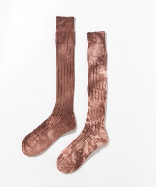 CAL O LINE（キャルオーライン）の「CAL O LINE/キャルオーライン TIE DYE LONG SOCKS タイダイ ソックス ロングソックス 靴下（ソックス/靴下・メンズ・パープル/ホワイト/ブラック/レッド/ブルー/イエロー/オリーブドラブ/オレンジ/ベージュ系・ONE SIZE）」の3枚目の写真