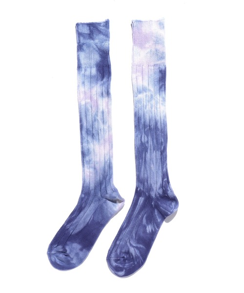 CAL O LINE（キャルオーライン）の「CAL O LINE/キャルオーライン TIE DYE LONG SOCKS タイダイ ソックス ロングソックス 靴下（ソックス/靴下・メンズ・パープル/ホワイト/ブラック/レッド/ブルー/イエロー/オリーブドラブ/オレンジ/ベージュ系・ONE SIZE）」の5枚目の写真