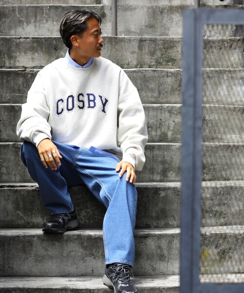 FREAK'S STORE(フリークスストア)の「WEB限定 GERRY COSBY×FREAK'S STORE/ジェリーコスビー 別注 ビッグシルエット カレッジロゴ クルーネックスウェット/刺繍(スウェット・メンズ・ブラック/杢グレー/ネイビー/ダークグリーン・SMALL/X-LARGE/MEDIUM/LARGE)」の15枚目の写真
