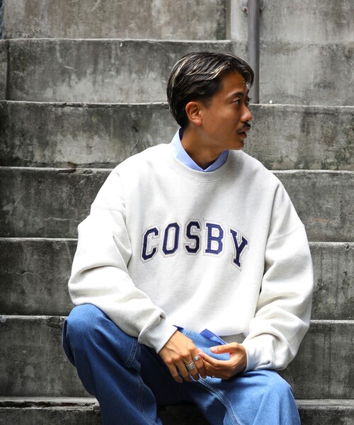 FREAK'S STORE(フリークスストア)の「WEB限定 GERRY COSBY×FREAK'S STORE/ジェリーコスビー 別注 ビッグシルエット カレッジロゴ クルーネックスウェット/刺繍(スウェット・メンズ・ブラック/杢グレー/ネイビー/ダークグリーン・SMALL/X-LARGE/MEDIUM/LARGE)」の16枚目の写真