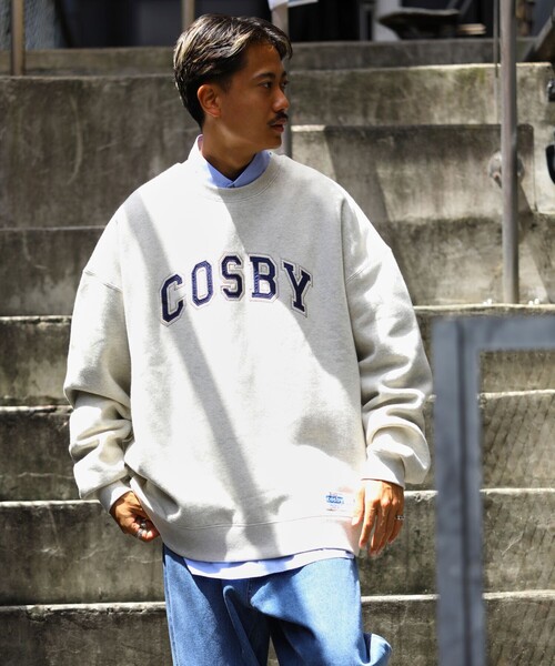 FREAK'S STORE(フリークスストア)の「WEB限定 GERRY COSBY×FREAK'S STORE/ジェリーコスビー 別注 ビッグシルエット カレッジロゴ クルーネックスウェット/刺繍(スウェット・メンズ・ブラック/杢グレー/ネイビー/ダークグリーン・SMALL/X-LARGE/MEDIUM/LARGE)」の14枚目の写真