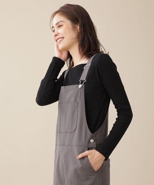 NANO universe（ナノユニバース）の「WEB限定/ランダムリブボートネックトップス 長袖（Tシャツ/カットソー・レディース・ホワイト/グリーン/オレンジ/ブラック/グレー系その他4・FREE）」の3枚目の写真