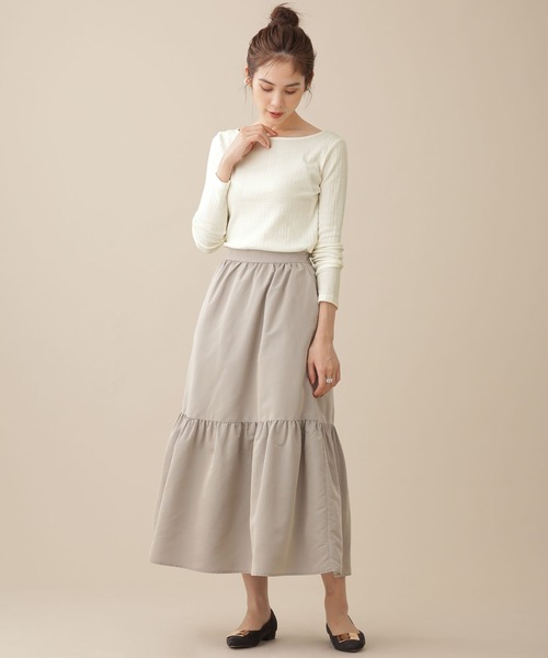 NANO universe（ナノユニバース）の「WEB限定/ランダムリブボートネックトップス 長袖（Tシャツ/カットソー・レディース・ホワイト/グリーン/オレンジ/ブラック/グレー系その他4・FREE）」の21枚目の写真