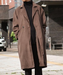 ZIP FIVE | フェイクスウェードセミダブルオーバーコート(ステンカラーコート)