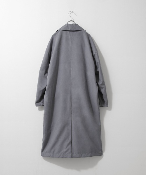 ZIP FIVE（ジップファイブ）の「【ZIP FIVE】オーバーサイズ　フェイクスウェードセミダブルオーバーコート（ステンカラーコート・メンズ・ブラック/ダークブラウン/ブルーグレー/グレイッシュベージュ・MEDIUM/LARGE）」の9枚目の写真