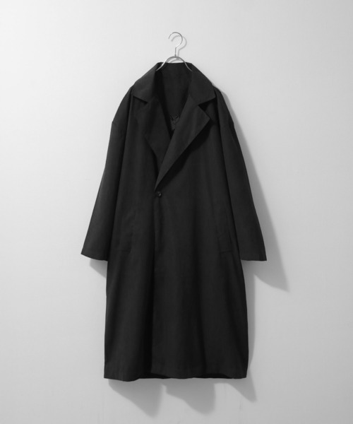 ZIP FIVE（ジップファイブ）の「【ZIP FIVE】オーバーサイズ　フェイクスウェードセミダブルオーバーコート（ステンカラーコート・メンズ・ブラック/ダークブラウン/ブルーグレー/グレイッシュベージュ・MEDIUM/LARGE）」の17枚目の写真