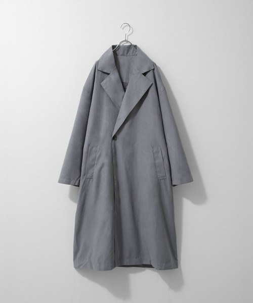 ZIP FIVE（ジップファイブ）の「【ZIP FIVE】オーバーサイズ　フェイクスウェードセミダブルオーバーコート（ステンカラーコート・メンズ・ブラック/ダークブラウン/ブルーグレー/グレイッシュベージュ・MEDIUM/LARGE）」の16枚目の写真