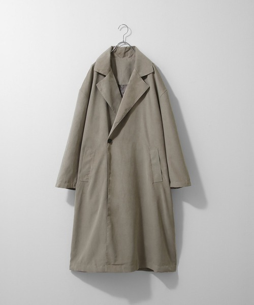 ZIP FIVE（ジップファイブ）の「【ZIP FIVE】オーバーサイズ　フェイクスウェードセミダブルオーバーコート（ステンカラーコート・メンズ・ブラック/ダークブラウン/ブルーグレー/グレイッシュベージュ・MEDIUM/LARGE）」の14枚目の写真