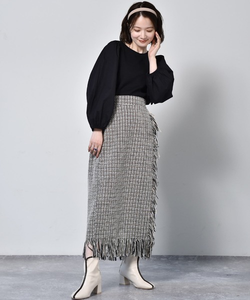 RETRO GIRL（レトロガール）の「ラップツイードスカート（スカート・レディース・ブラウン系その他/ブラック系その他・FREE）」の14枚目の写真