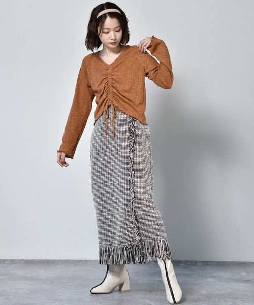 RETRO GIRL（レトロガール）の「ラップツイードスカート（スカート・レディース・ブラウン系その他/ブラック系その他・FREE）」の11枚目の写真