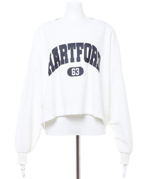 INGNI(イング)の「カレッジロゴミニスウェットショート丈プルオーバー(Tシャツ/カットソー・レディース・ダークブラウン/グレー/グリーン/スミクロ/オフホワイト/グリーン系/グレー系その他2/ブラウン系その他6/ホワイト系その他/ブラック系その他・M)」の11枚目の写真